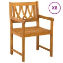 vidaXL Hagestoler 8 stk. Naturlig Solid akasietre