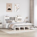  Seng med bokhylle uten madrass hvit 180x200 cm heltre furu 8721158627568