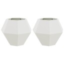 vidaXL Plantekassed 2 pcs Hvit 75 x 75 x 60 cm Stål