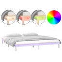vidaXL Sengeramme med LED 135x190 cm 4FT6 Double heltre