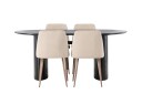 Venture Home Isolde Matgruppe 180 cm Oval med 4 Night Stoler Sort