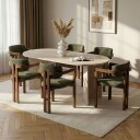 Dining Table & Chairs Set Nordure Grön -