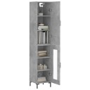 vidaXL Highboard betonggrå 34,5x34x180 cm konstruert tre 8720845484675