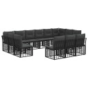 vidaXL Utendørs sofa sett Svart og Mørkegrå Polyester
