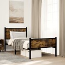  Sengeramme i metall uten madrass røkt eik 75x190 cm 8721102954276