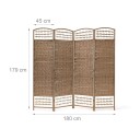 Treromdeler – 4 panels personvernskjerm naturlig finish