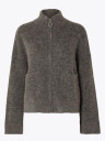 Selected Femme Sia Ras Long Sleeve Knit Zipper Cardigan Grå XXL