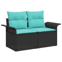 vidaXL Hagemøbelsofa med pute 141 x 62 x 69 cm polyrotting