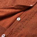  Cardigan for barn strikket konjakk 140