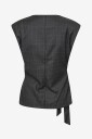 co’couture - Bluse EloraCC Check Pleat Top - Grå