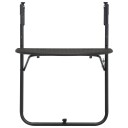 vidaXL Hengende balkongbord brun 60x64x83,5 cm plast rottingutseende
