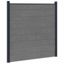 vidaXL Gjerdesett 180 x 186 cm WPC og Aluminium Grå