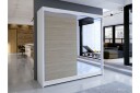 Canderbury Garderobe Med Speil 180x215 cm - Hvit/Brun