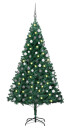 vidaXL Kunstig juletre med LED og kulesett 120 cm PVC grønn