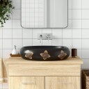 vidaXL Benkeservant svart og blå oval 59x40x15 cm keramikk