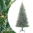  Kunstig Julesekk Snø Flocket med LED Lys Grønn og hvit 240 cm