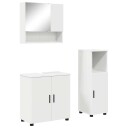  Baderomsinnredningssett 3 pcs Hvit Konstruert tre & Metall