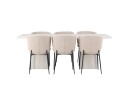 Venture Home Olga Matgruppe 200 cm Rektangulær med 6 Modesto Stoler Beige