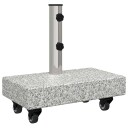 Rullbar parasollbase for Ø38/48mm stolper Grå Granitt 25 kg Rektangulær