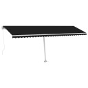 vidaXL Frittstående manuell uttrekkbar markise 600x300 cm antrasitt