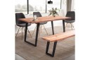 Spisebord Wohnling Heltre med trekanter rektangulær landlig stil Svart vinklet 140x80 cm   Svart vinklet 140x80 cm