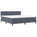  Box Spring Seng med Madrass & LED Mørk Grå 180x200 cm Fløyel