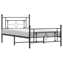 vidaXL Sengeramme i metall med hode- og fotgavl svart 107x203 cm 8721012248861