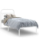  Sengeramme i metall med hodegavl hvit 80x200 cm 8721102645297