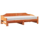  Uttrekkbar dagseng voksbrun 90x190 cm heltre furu