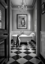 Curious Penguin Bathtime Plakat / 100x150