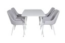 Venture Home Polar Spisegruppe 120 cm Rektangulær med 4 Plaza stoler Grå