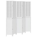 vidaXL Romdeler 5 paneler hvit heltre keisertre