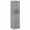 vidaXL Highboard med glassdører grå sonoma 35x37x142 cm