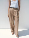 Mango Straight Cotton Trousers With Pleats   Brown   38