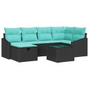 vidaXL Sofa sett med pute med lagring Svart polyrotting