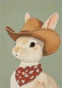 Cowboy Rabbit Plakat Plakat / 70x100cm