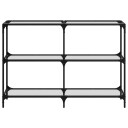  Konsollbord med gjennomsiktig glassplate 118,5x30x81 cm stål 846030