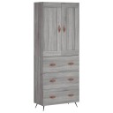  Highboard grå sonoma 69,5x34x180 cm konstruert tre
