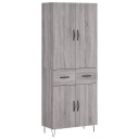  Highboard grå sonoma 69,5x34x180 cm konstruert tre