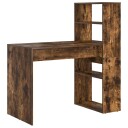  Skrivebord med lagring Røkt eik 113x54x120 cm Konstruert tre