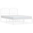 vidaXL Sengeramme i metall med hodegavl hvit 135x190 cm 8721012212442