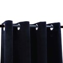 vidaXL Lystette gardiner med ringer 2 stk fløyel svart 140x225 cm