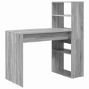  skrivebord med lagring Grå Sonoma 113x54x120 cm Konstruert Tre