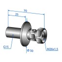 Trio Perfekta 970403 Tilkobling M26x1,5 x G15, rett for vegg, med avstenging, Baderom