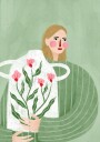 The Woman With Pink Vase Poster Plakat / 50x70cm