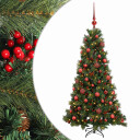 vidaXL Kunstig juletre med julekuler 120 cm 150 LED-lys Varmhvit