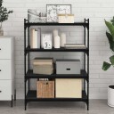  Bokhyllebrett 4 pcs Svart 80 x 40 x 1.5 cm Konstruert tre