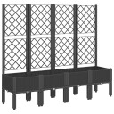 Plantekasse med espalier svart 160x40x142 cm PP