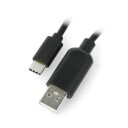 USB A til USB C Kabel med Av/På bryter   0,9 meter   Svart