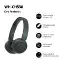 Sony WH-CH530 trådløse on-ear hodetelefoner Sort